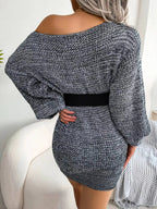 Multi - Color One - Shoulder Sweater Dress - Charmdeals