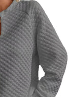Notched Raglan Sleeve Sweatshirt - Charmdeals