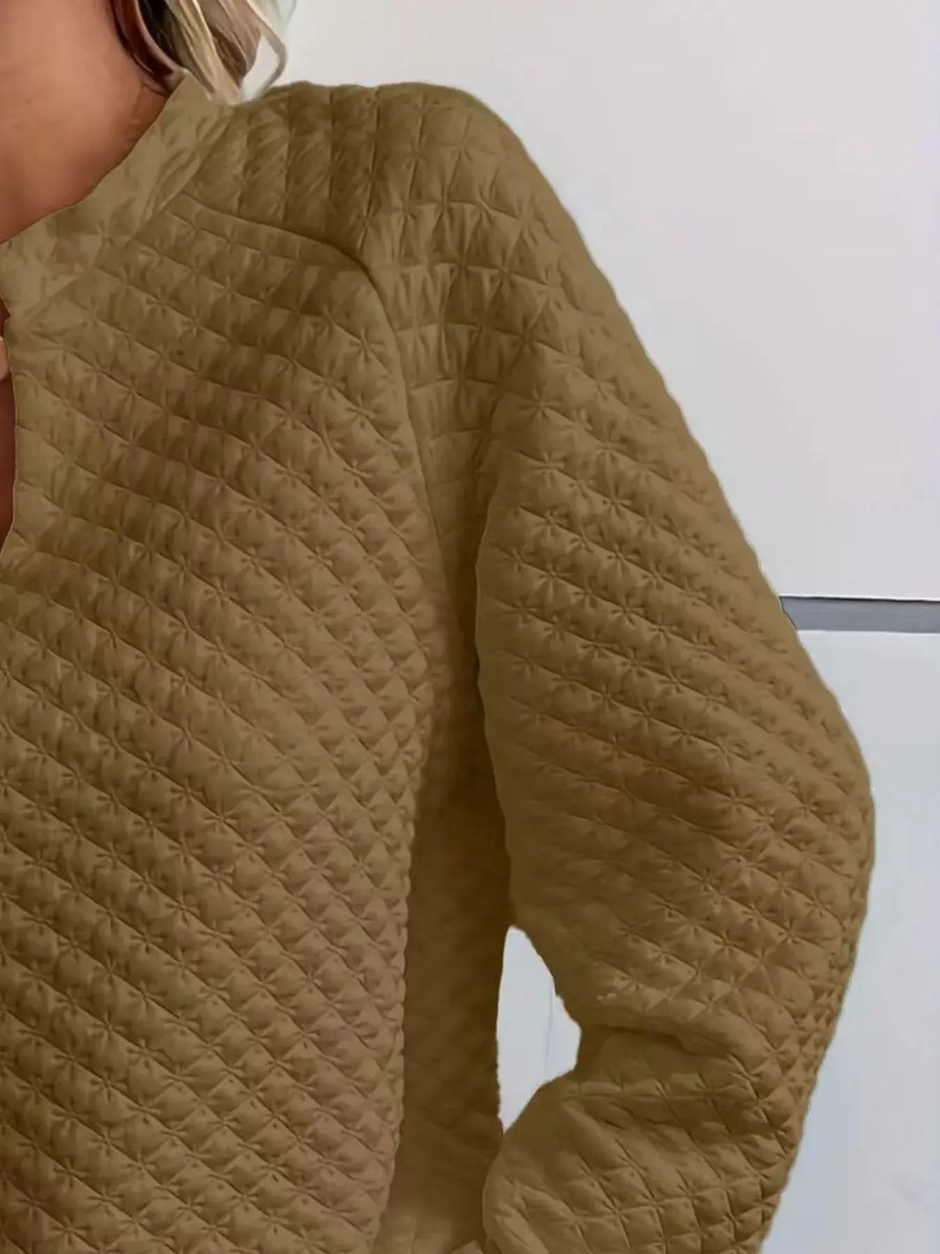 Notched Raglan Sleeve Sweatshirt - Charmdeals