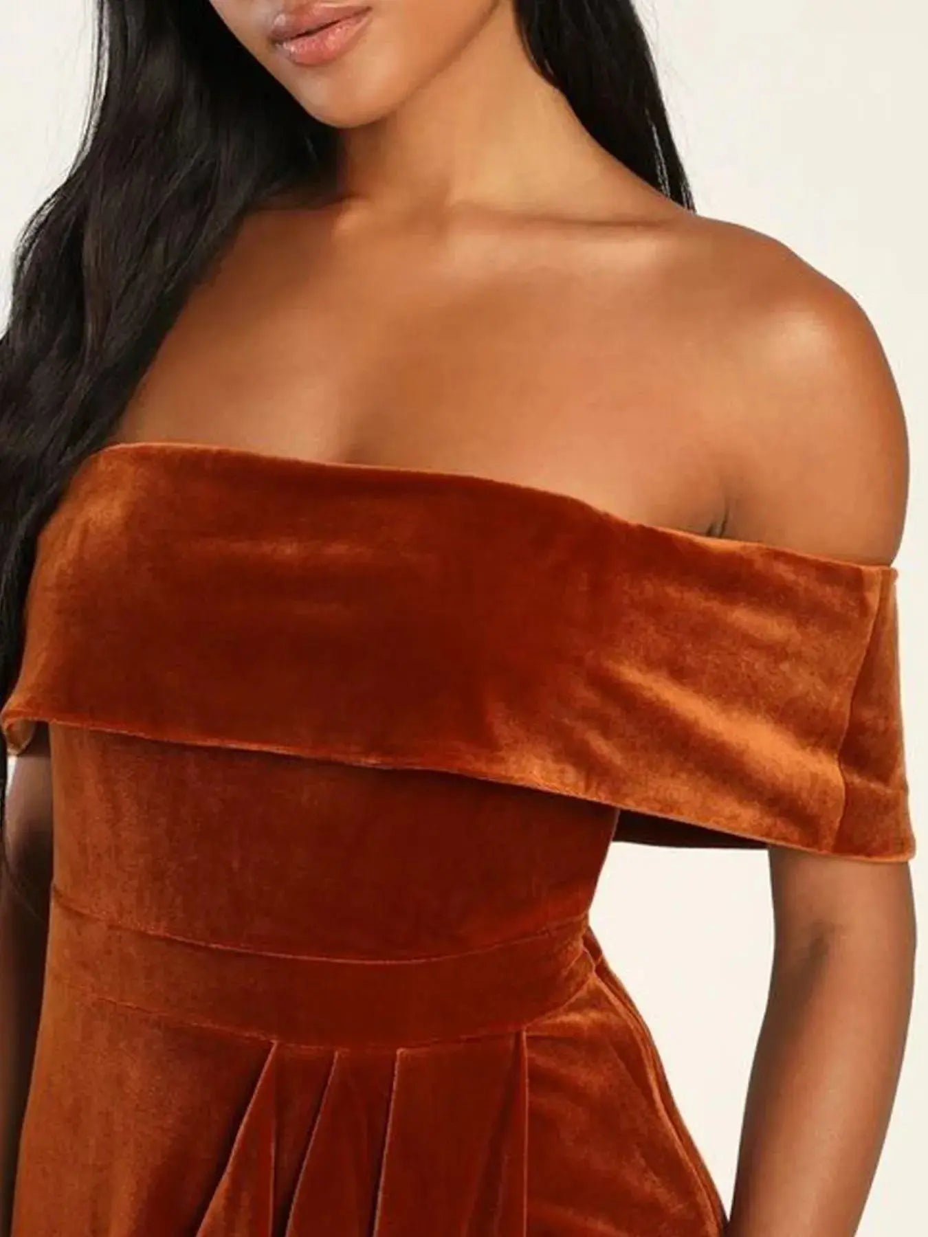 Off - Shoulder Wrap Dress with Side Slit - Charmdeals