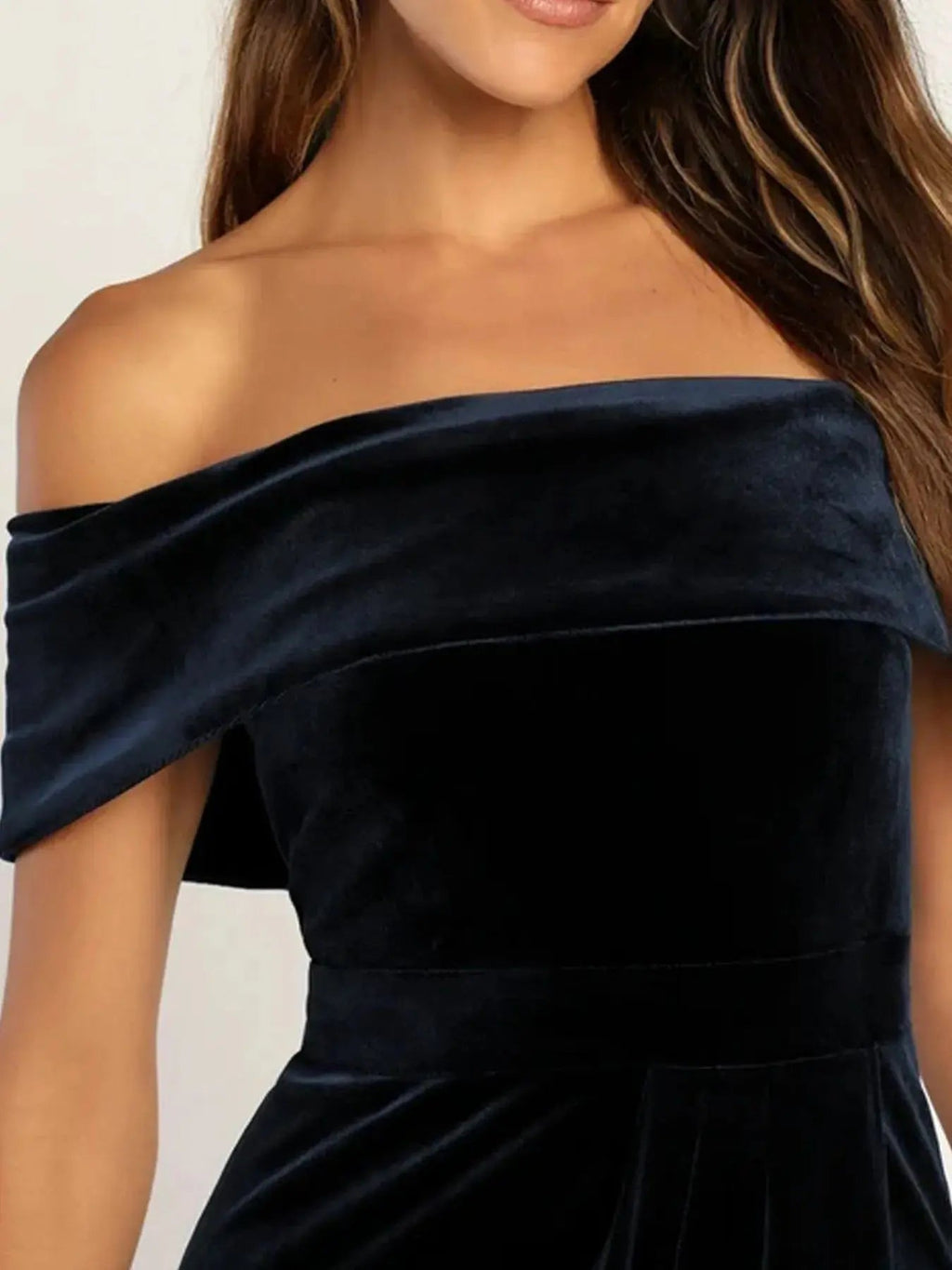 Off - Shoulder Wrap Dress with Side Slit - Charmdeals