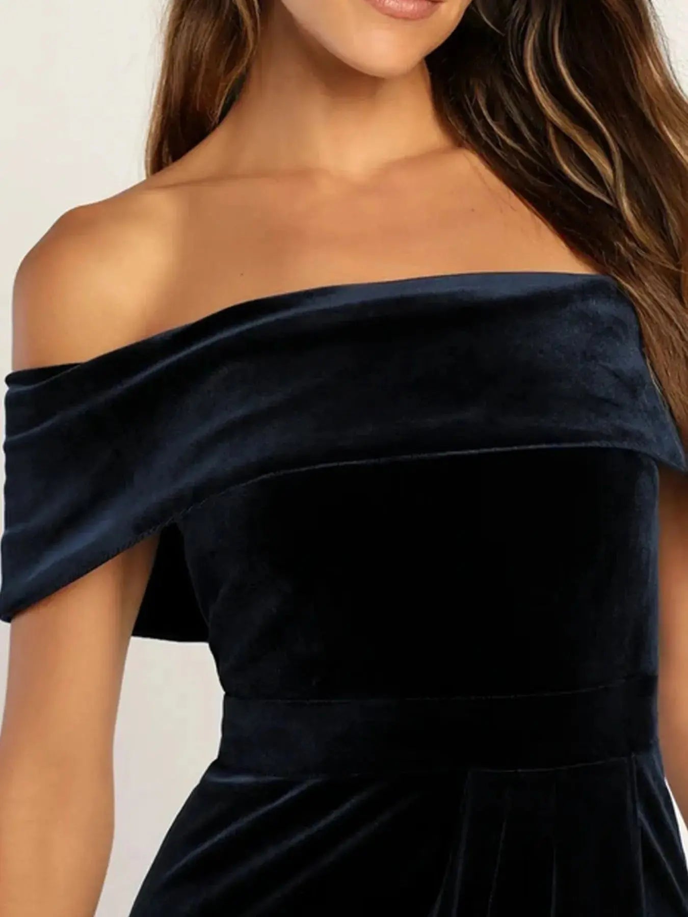 Off - Shoulder Wrap Dress with Side Slit - Charmdeals