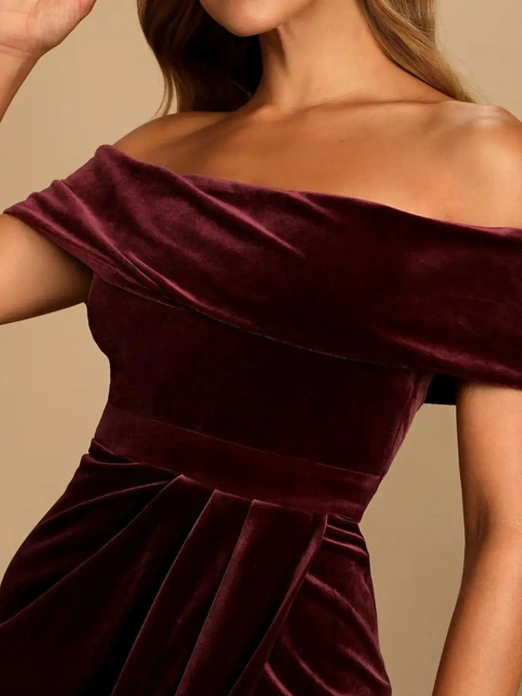 Off - Shoulder Wrap Dress with Side Slit - Charmdeals
