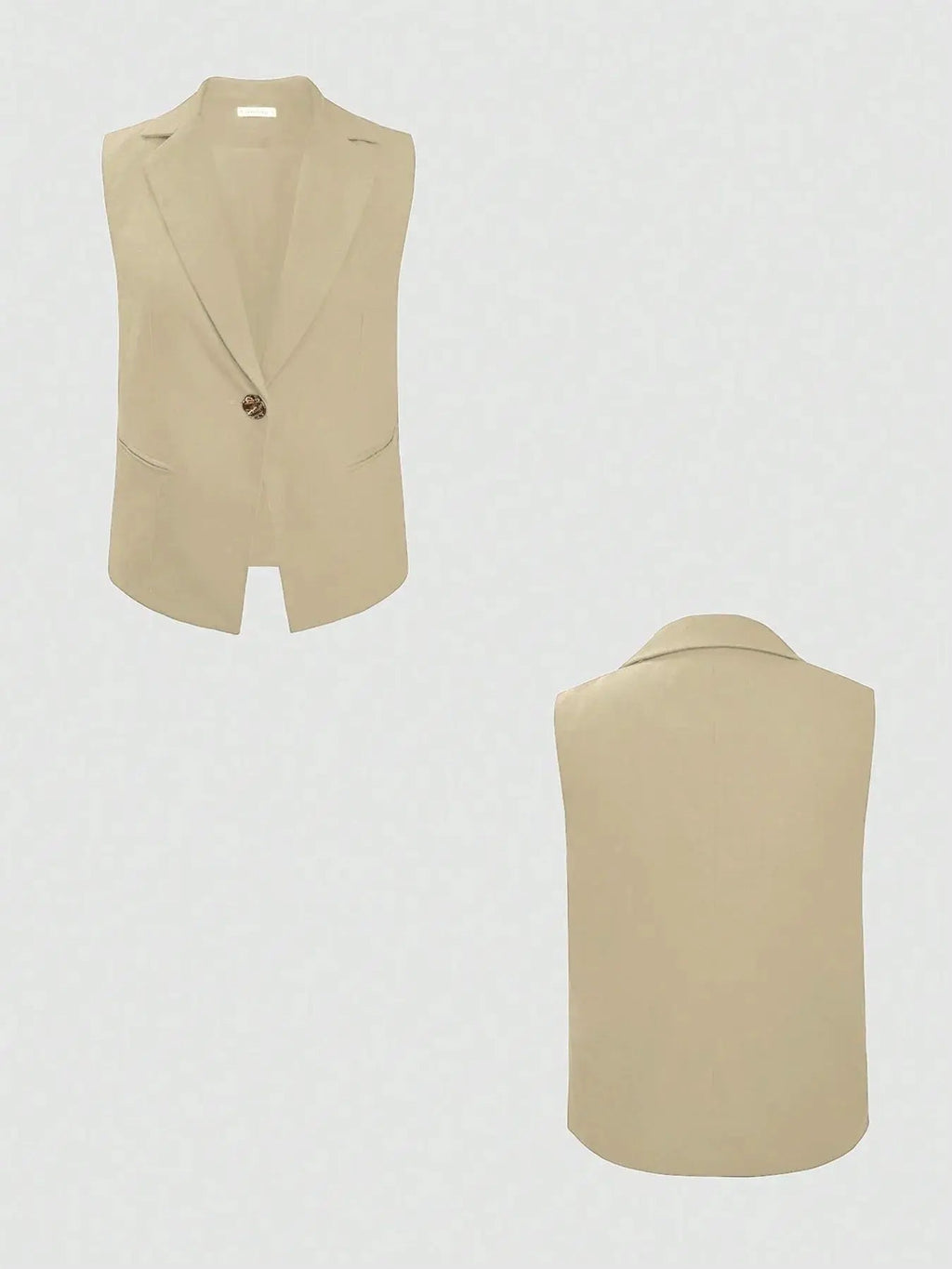 One Button Sleeveless Top and Pants Set - Charmdeals