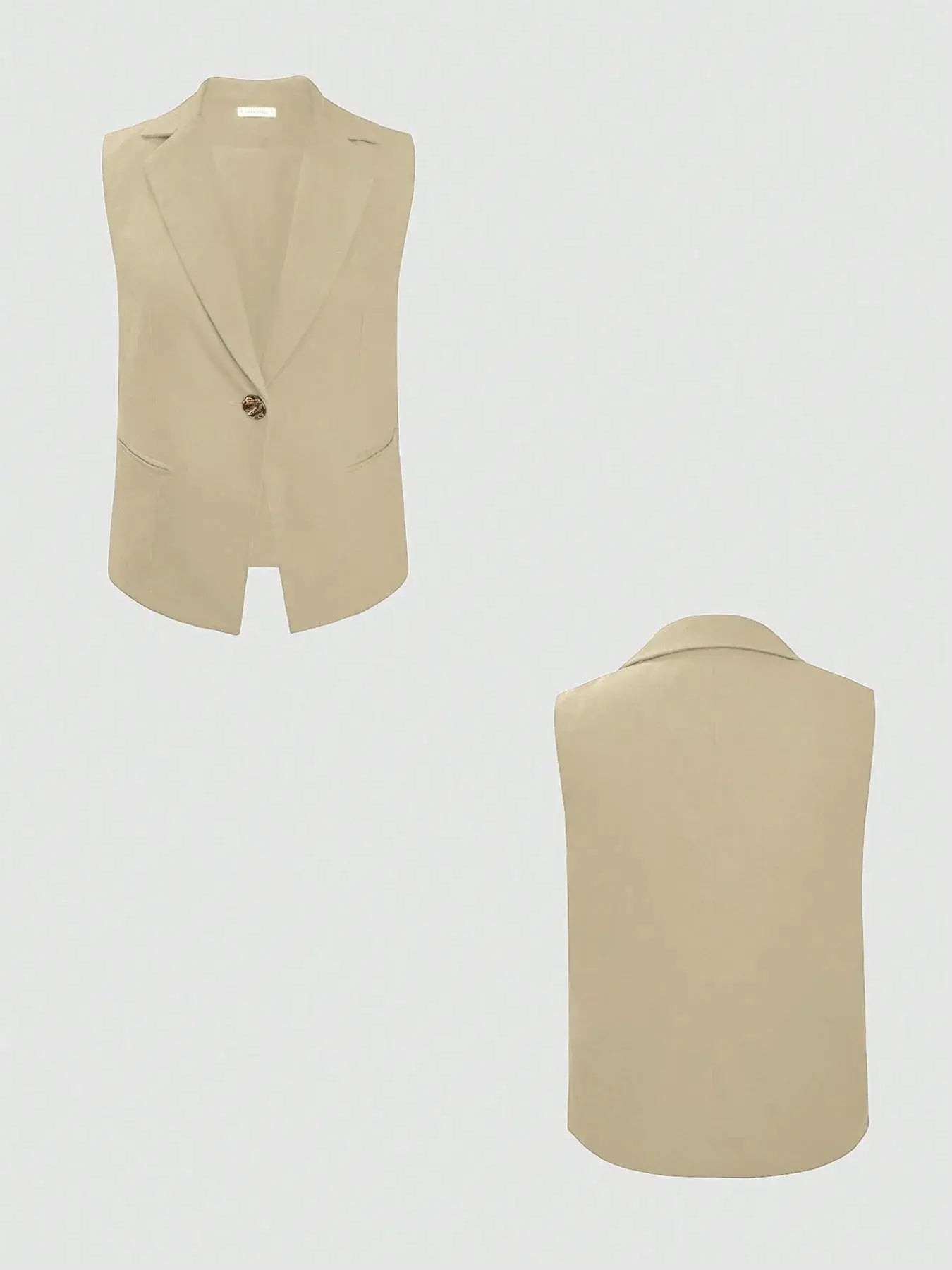 One Button Sleeveless Top and Pants Set - Charmdeals