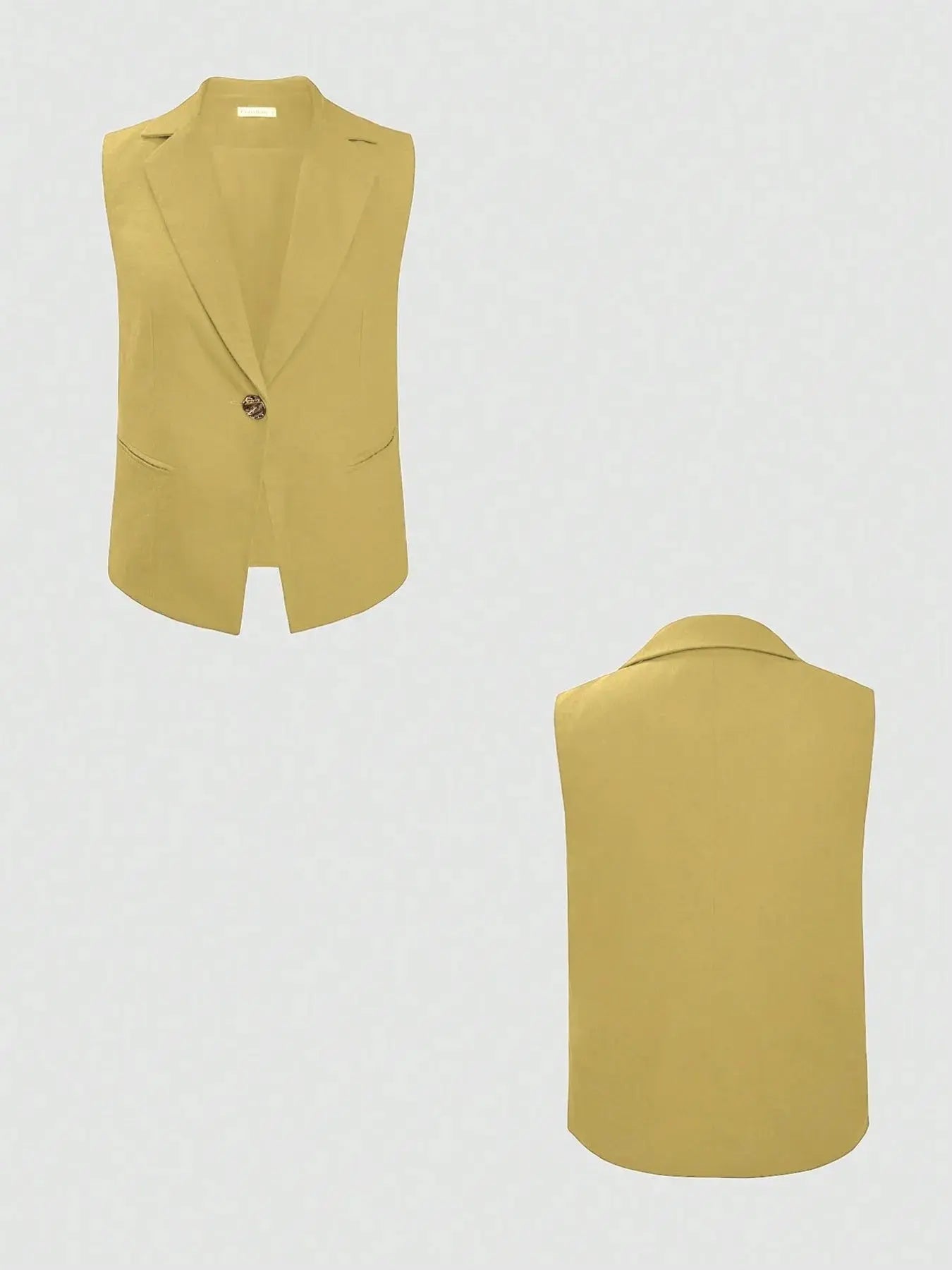 One Button Sleeveless Top and Pants Set - Charmdeals