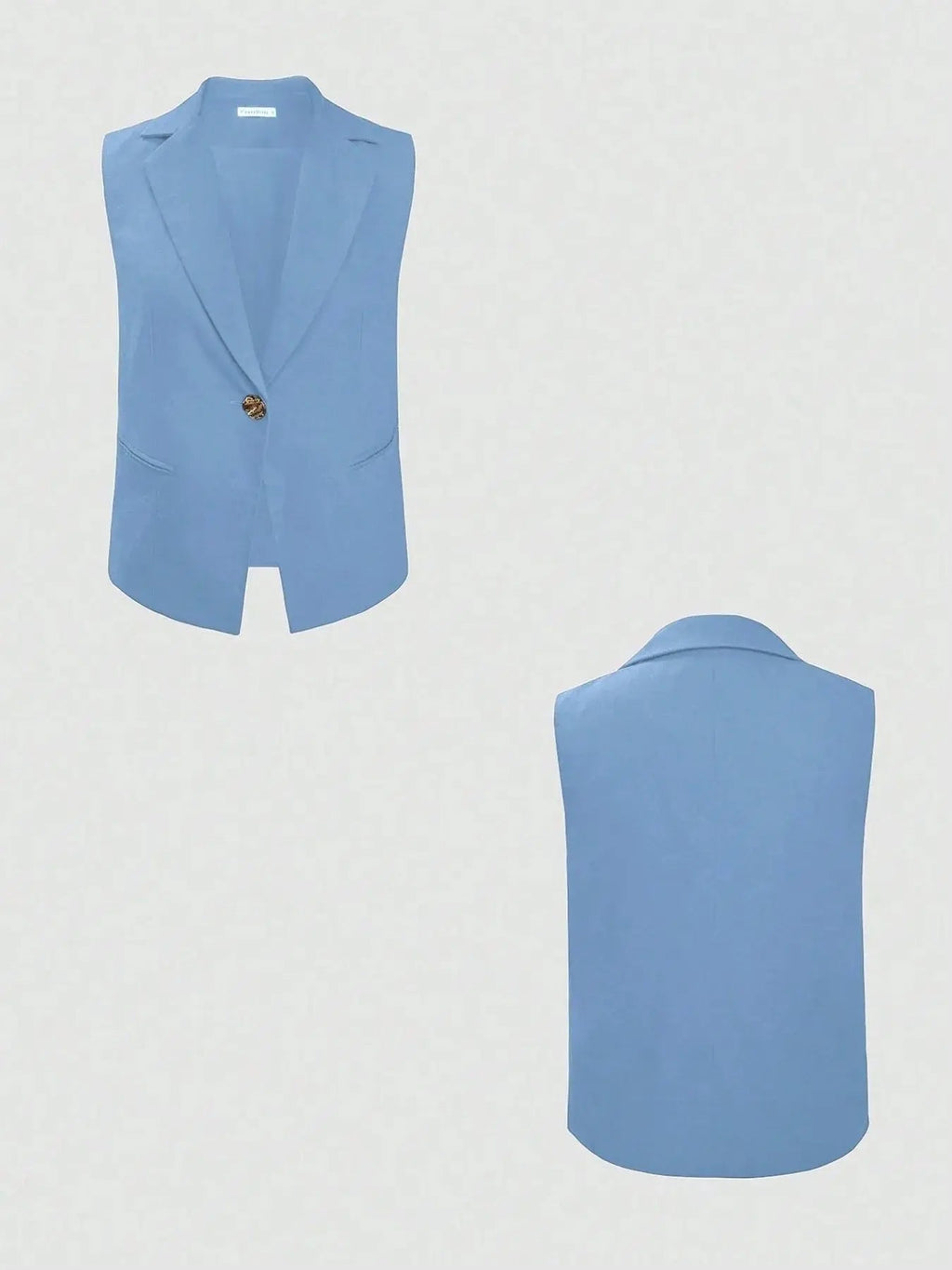 One Button Sleeveless Top and Pants Set - Charmdeals
