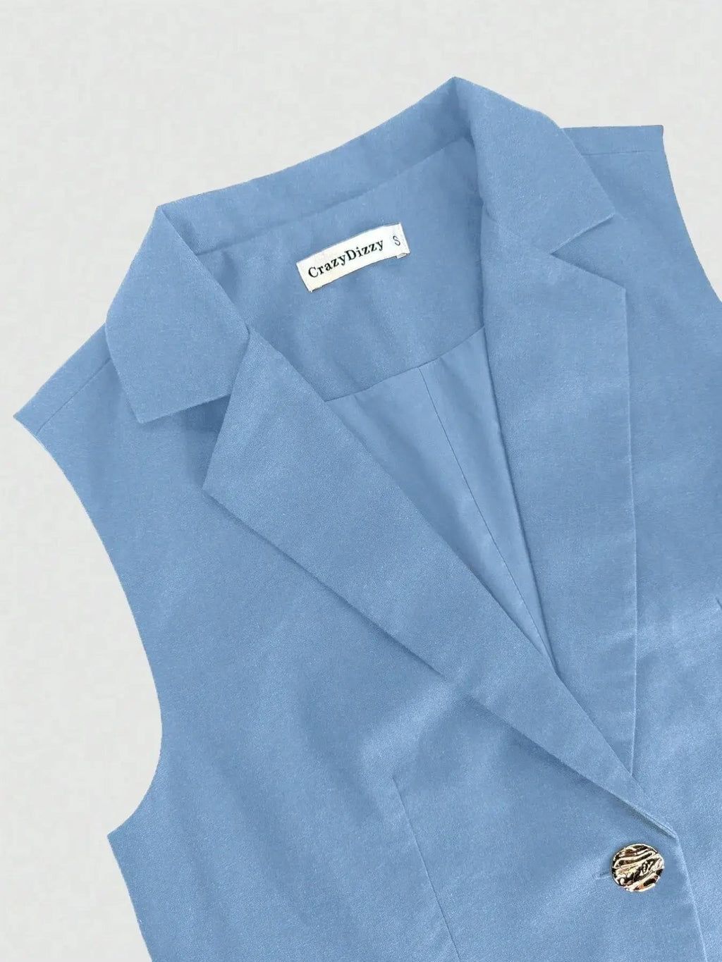 One Button Sleeveless Top and Pants Set - Charmdeals