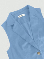 One Button Sleeveless Top and Pants Set - Charmdeals