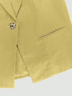 One Button Sleeveless Top and Pants Set - Charmdeals