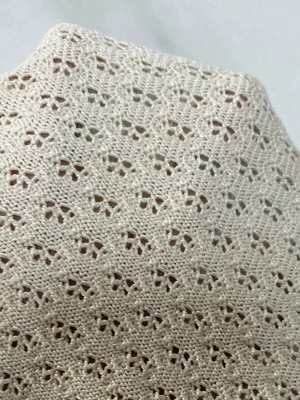 Openwork Button Up Top and Skirt Sweater Set - Charmdeals