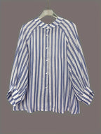 Oversized Striped Button - Down Shirt - Charmdeals