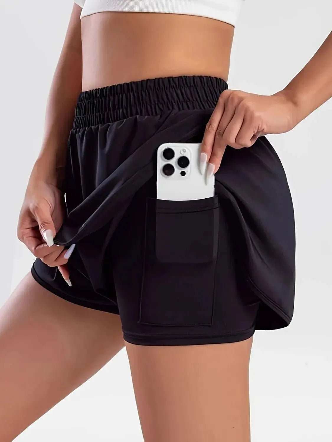 Pocketed High Waist Active Shorts - Charmdeals
