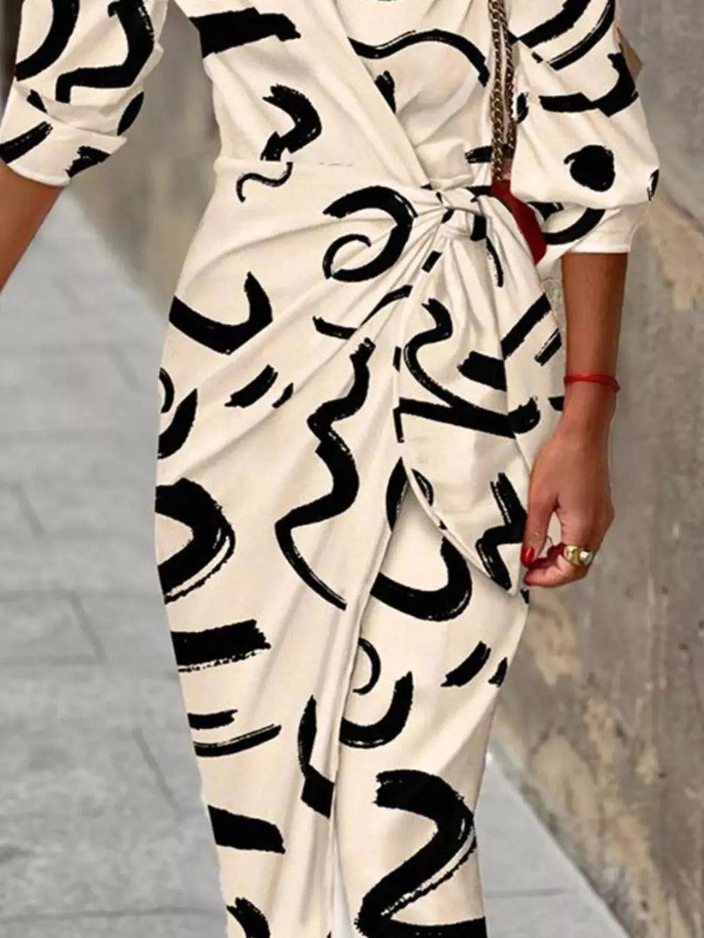 Printed Collared Neck Shirt Dress - Charmdeals