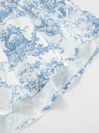 Printed Mock Neck Top and Skirt Set - Charmdeals