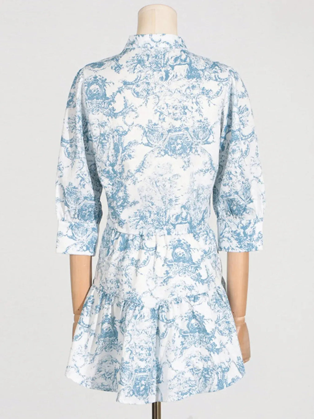 Printed Mock Neck Top and Skirt Set - Charmdeals