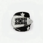 PU Leather Inlaid Rhinestone Belt - Charmdeals