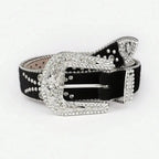PU Leather Inlaid Rhinestone Belt - Charmdeals