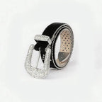 PU Leather Inlaid Rhinestone Belt - Charmdeals