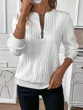 Quarter - Zip Long Sleeve Sweatshirt - Charmdeals
