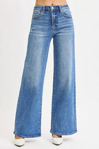 RISEN Full Size High Rise Wide Leg Jeans Plus Size - Charmdeals