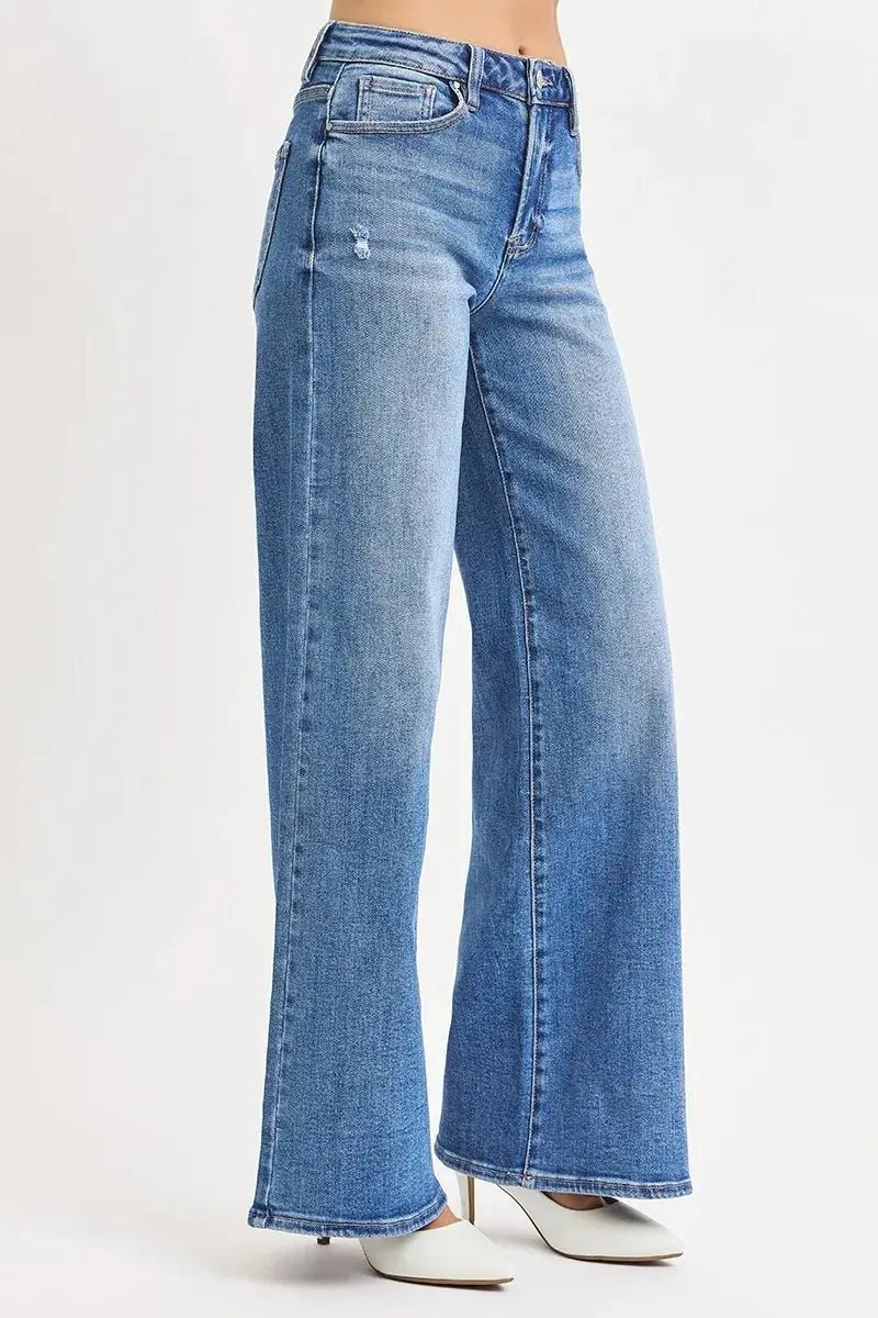 RISEN Full Size High Rise Wide Leg Jeans Plus Size - Charmdeals