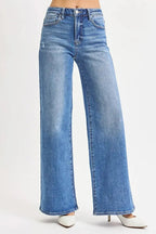 RISEN Full Size High Rise Wide Leg Jeans Plus Size - Charmdeals