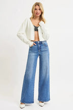 RISEN Full Size High Rise Wide Leg Jeans Plus Size - Charmdeals