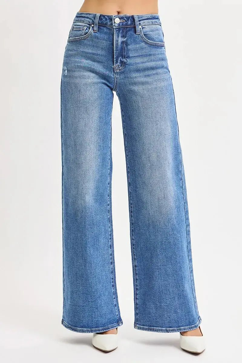 RISEN Full Size High Rise Wide Leg Jeans Plus Size - Charmdeals