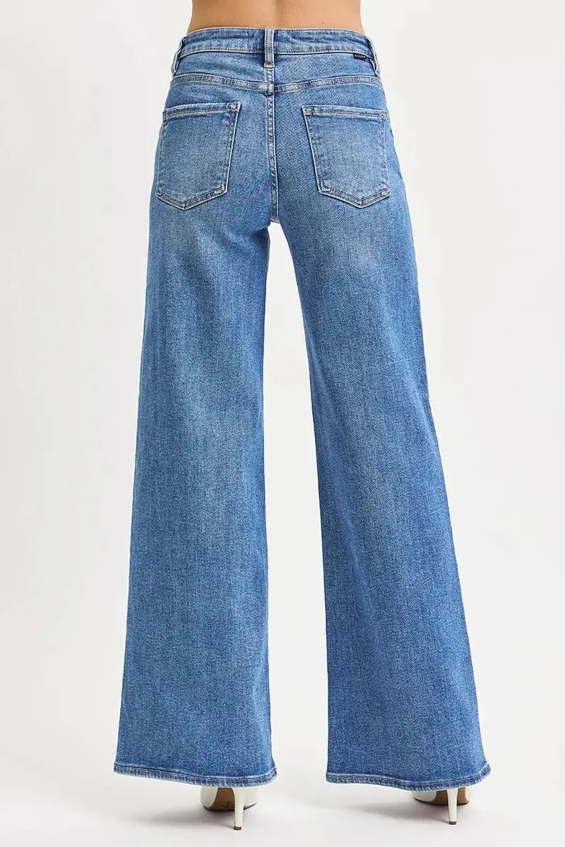RISEN Full Size High Rise Wide Leg Jeans Plus Size - Charmdeals