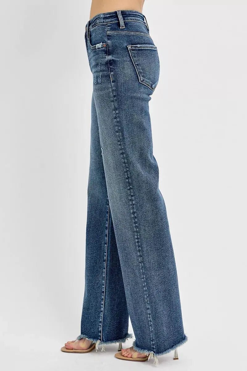 RISEN Full Size Tummy Control High Rise Long Straight Jeans Plus Size - Charmdeals