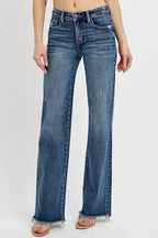 RISEN Full Size Tummy Control High Rise Long Straight Jeans Plus Size - Charmdeals