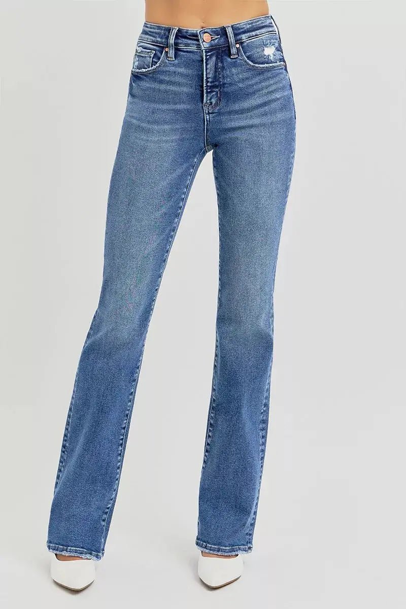 RISEN Full Size Tummy Control High Rise Straight Jeans Plus Size - Charmdeals