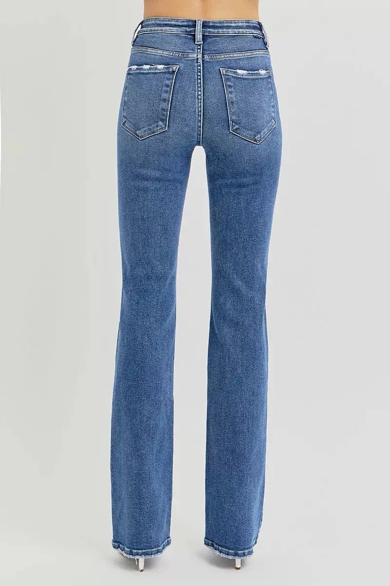 RISEN Full Size Tummy Control High Rise Straight Jeans Plus Size - Charmdeals