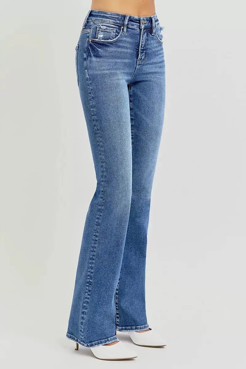 RISEN Full Size Tummy Control High Rise Straight Jeans Plus Size - Charmdeals