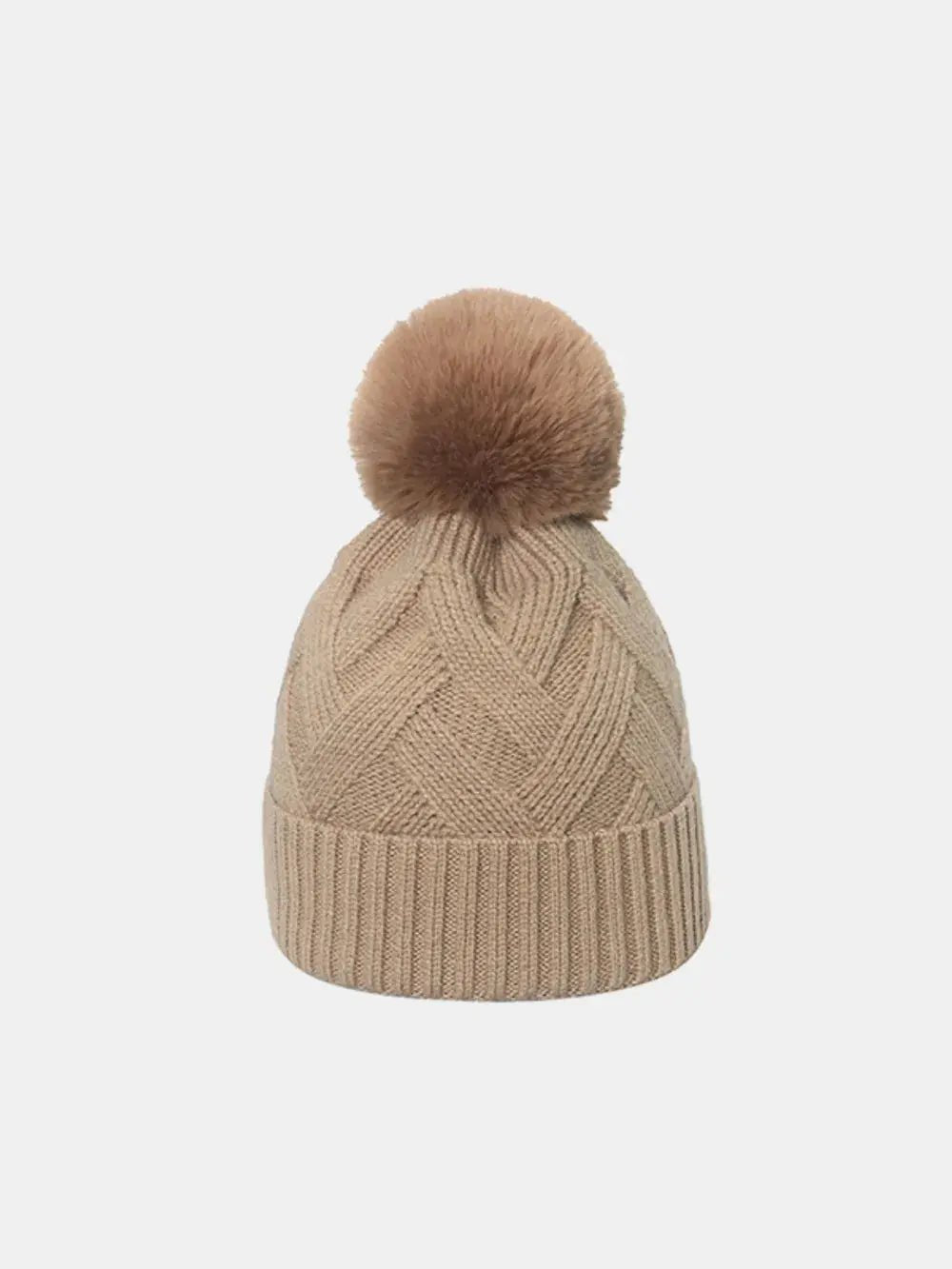 Roll Rim Hat with Pompom - Charmdeals