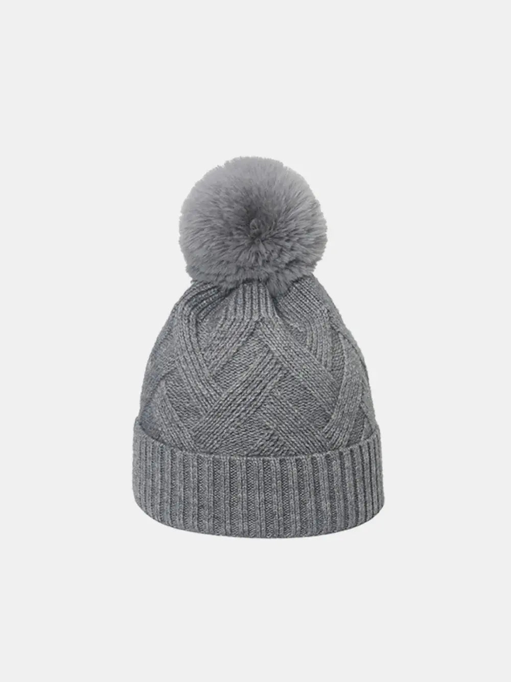 Roll Rim Hat with Pompom - Charmdeals