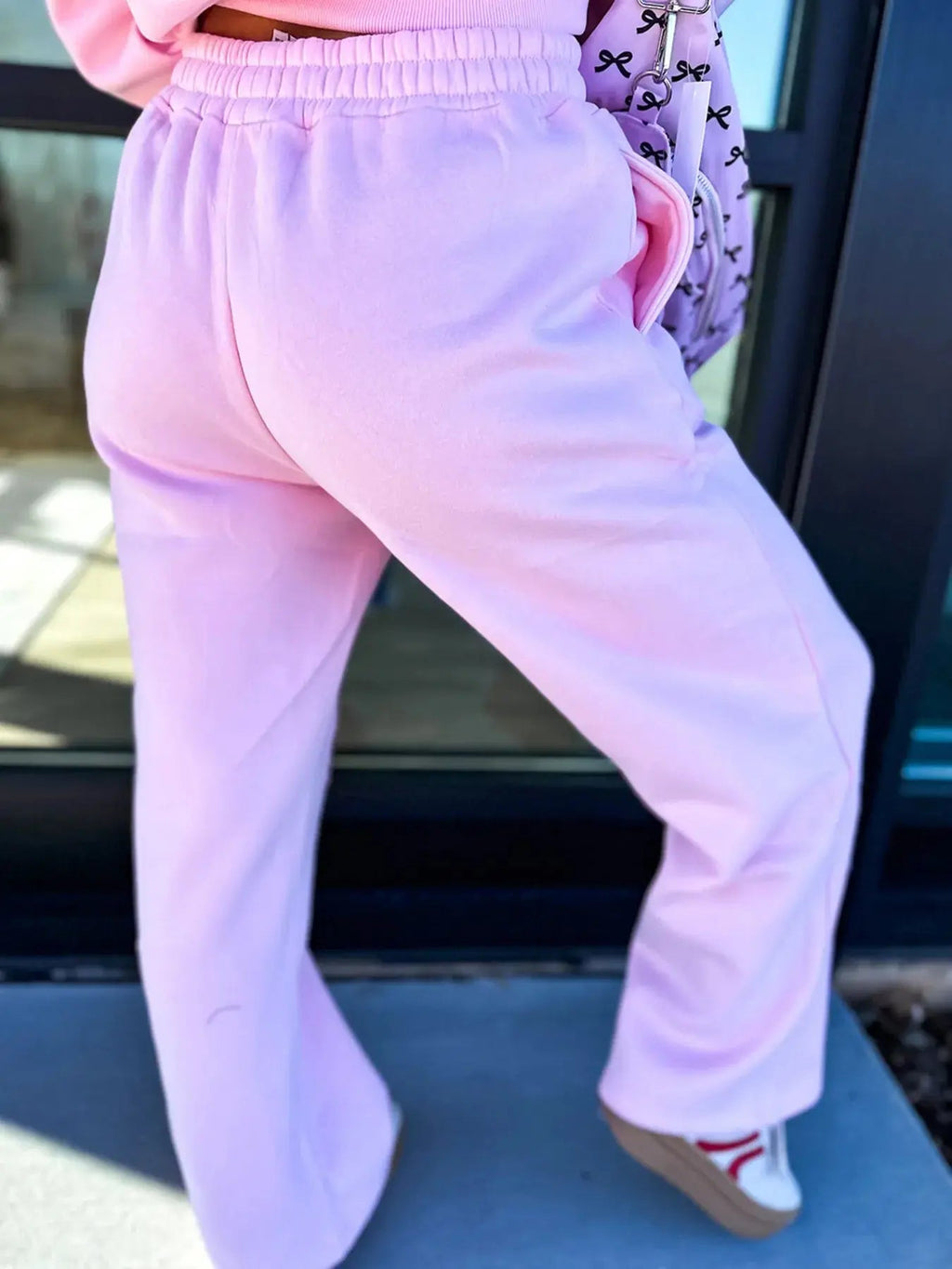 Round Neck Heart Top and Pants Set - Charmdeals