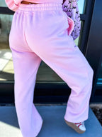 Round Neck Heart Top and Pants Set - Charmdeals