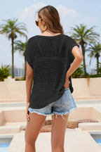 Round Neck Openwork Cover Up - Charmdeals