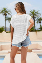 Round Neck Openwork Cover Up - Charmdeals
