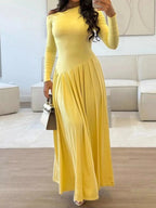 Ruched One Shoulder Long Sleeve Dress - Charmdeals