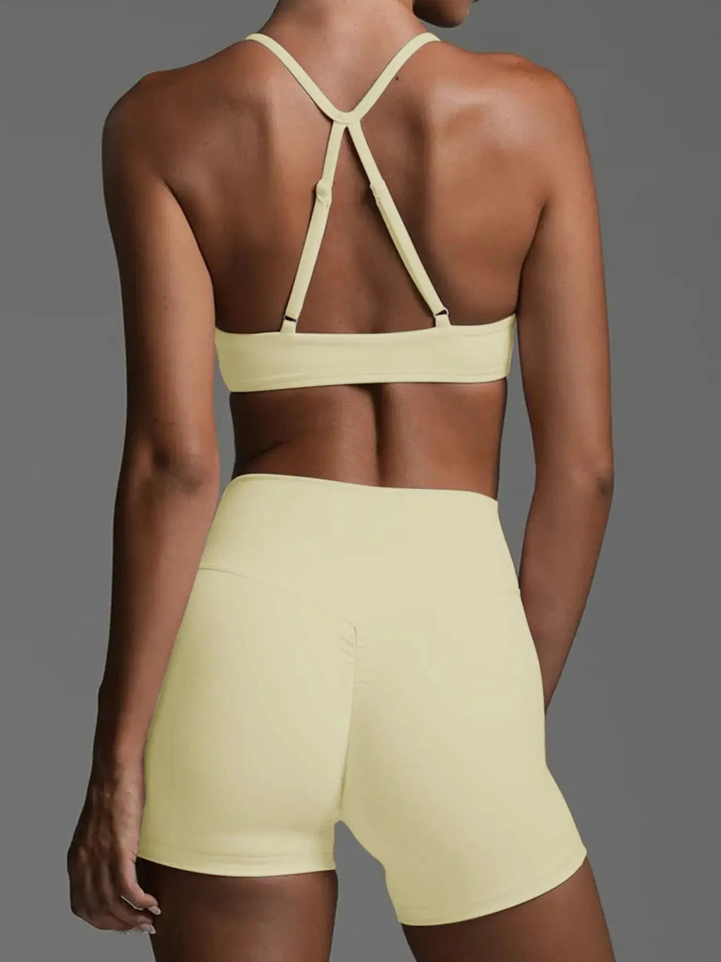 Ruched Sports Bra and High - Waisted Shorts Active Set - Charmdeals