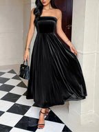 Ruched Tube Midi Dress - Charmdeals