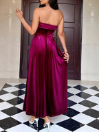 Ruched Tube Midi Dress - Charmdeals