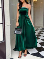 Ruched Tube Midi Dress - Charmdeals