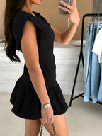 Ruffle Hem Mini Dress - Charmdeals