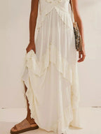 Ruffled Halter Neck Maxi Dress - Charmdeals