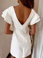 Ruffled Layered Short Sleeve Mini Dress - Charmdeals