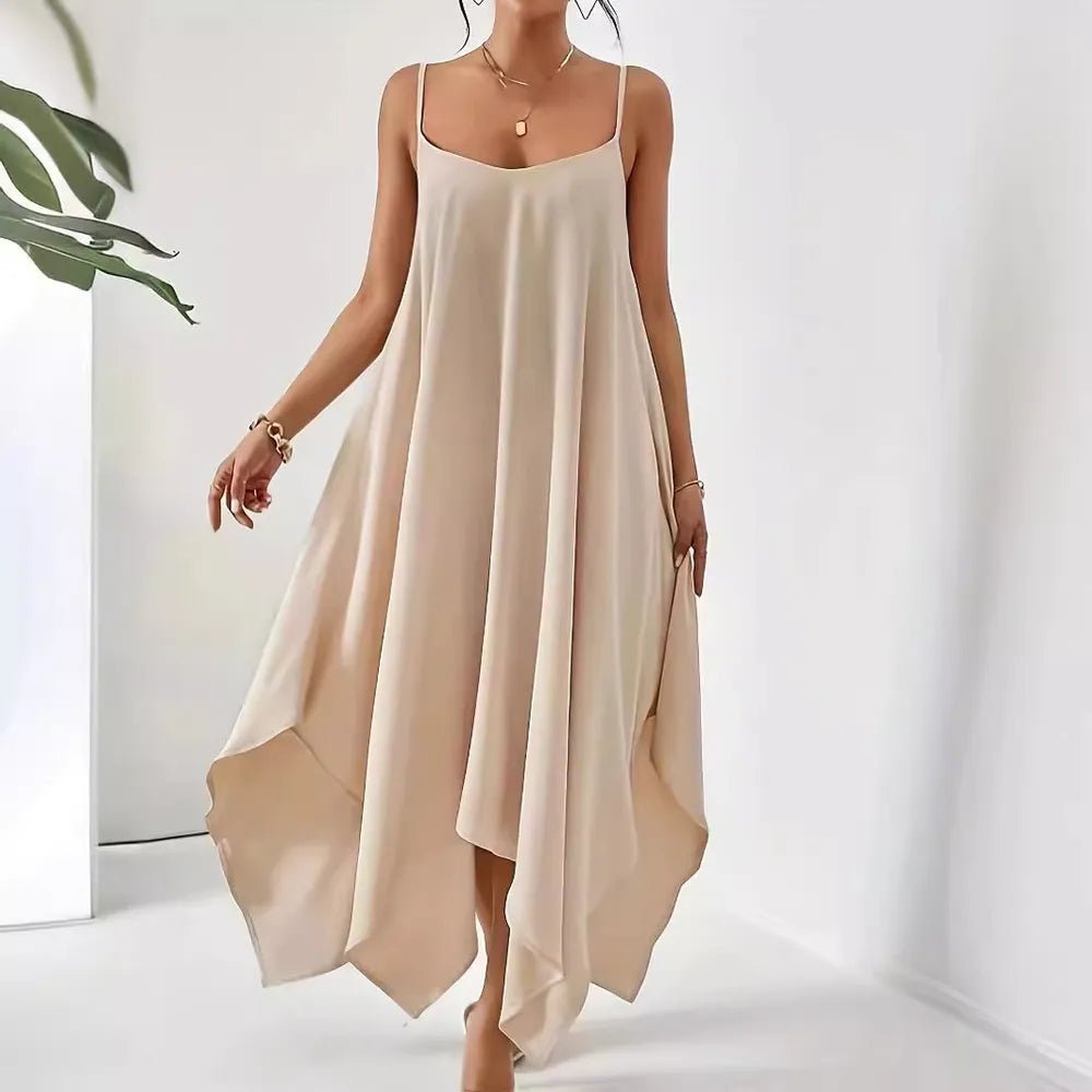 Scoop Neck Midi Cami Dress - Charmdeals